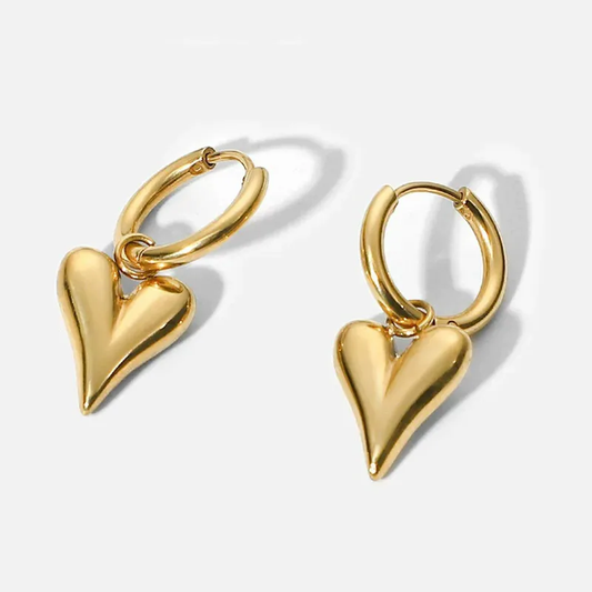 Golden Love Drop Hoop Earrings
