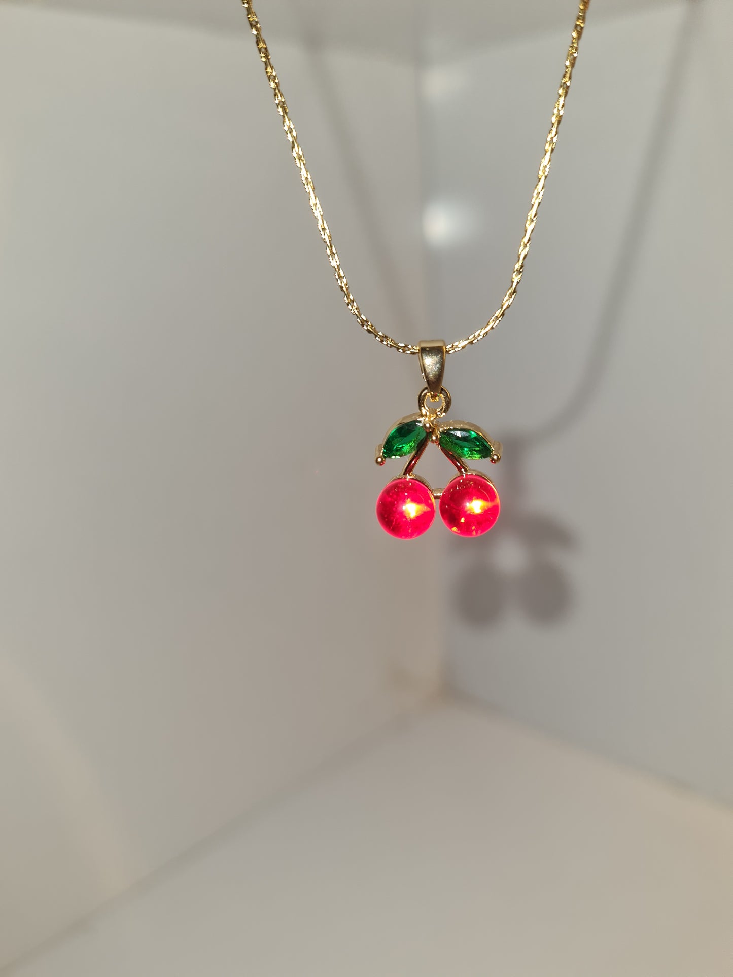 Red Cherry anti-tarnish Pendant Necklace