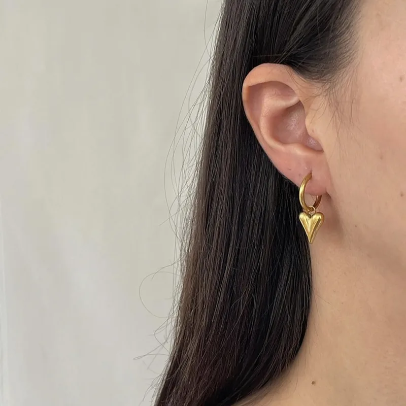Golden Love Drop Hoop Earrings